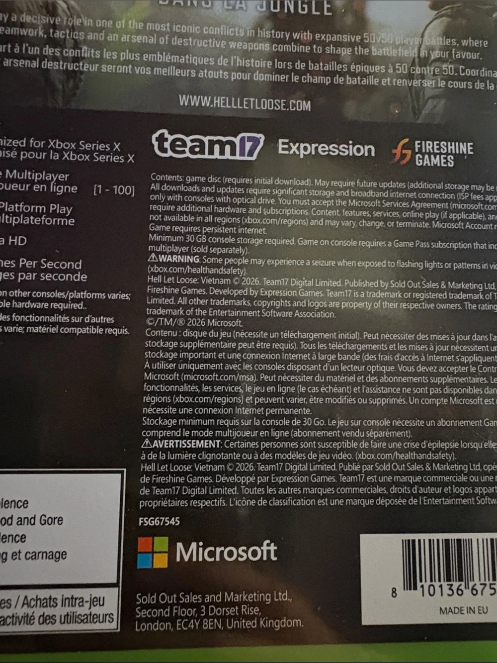 “Hell🪖Let Loose Vietnam” Xbox “📀Online Only”Videogame🎮